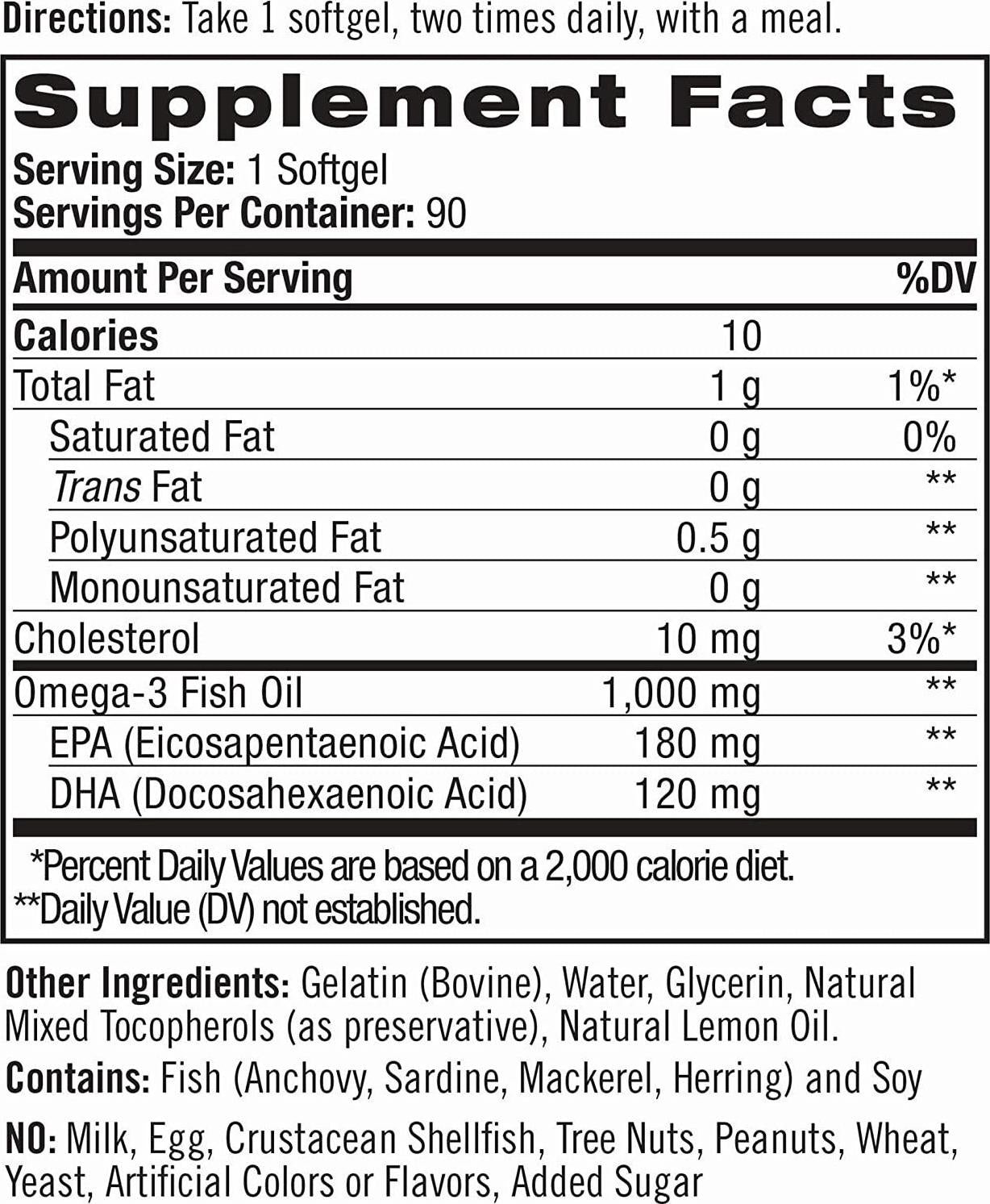 Natrol Omega-3 1,000mg Fish Oil Softgels, 150 Count (Pack of 3)