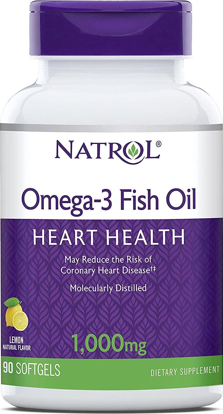 Natrol Omega-3 1,000mg Fish Oil Softgels, 150 Count (Pack of 3)