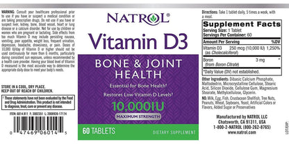 Natrol Vitamin D3 10,000iu, 60 Tablets