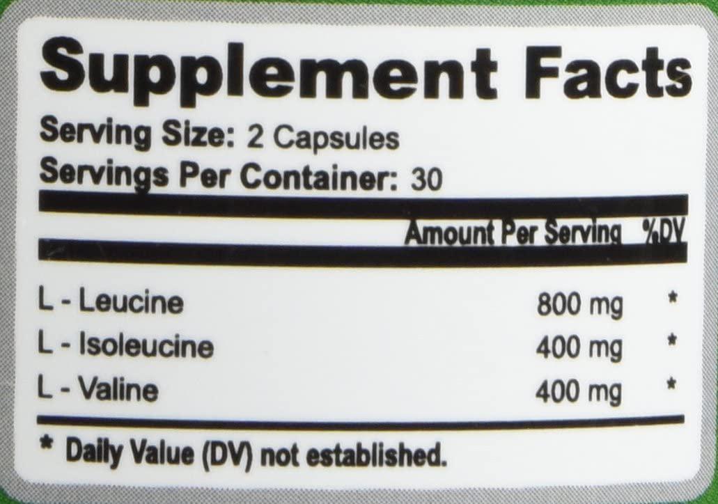 Natura BCAA Capsules - All Natural BCAAs for Recovery and Muscle Growth - Clean Branched Chain Amino Acids - Essential 2:1:1 Ratio - Pre and Post Workout Supplement for Men and Women.