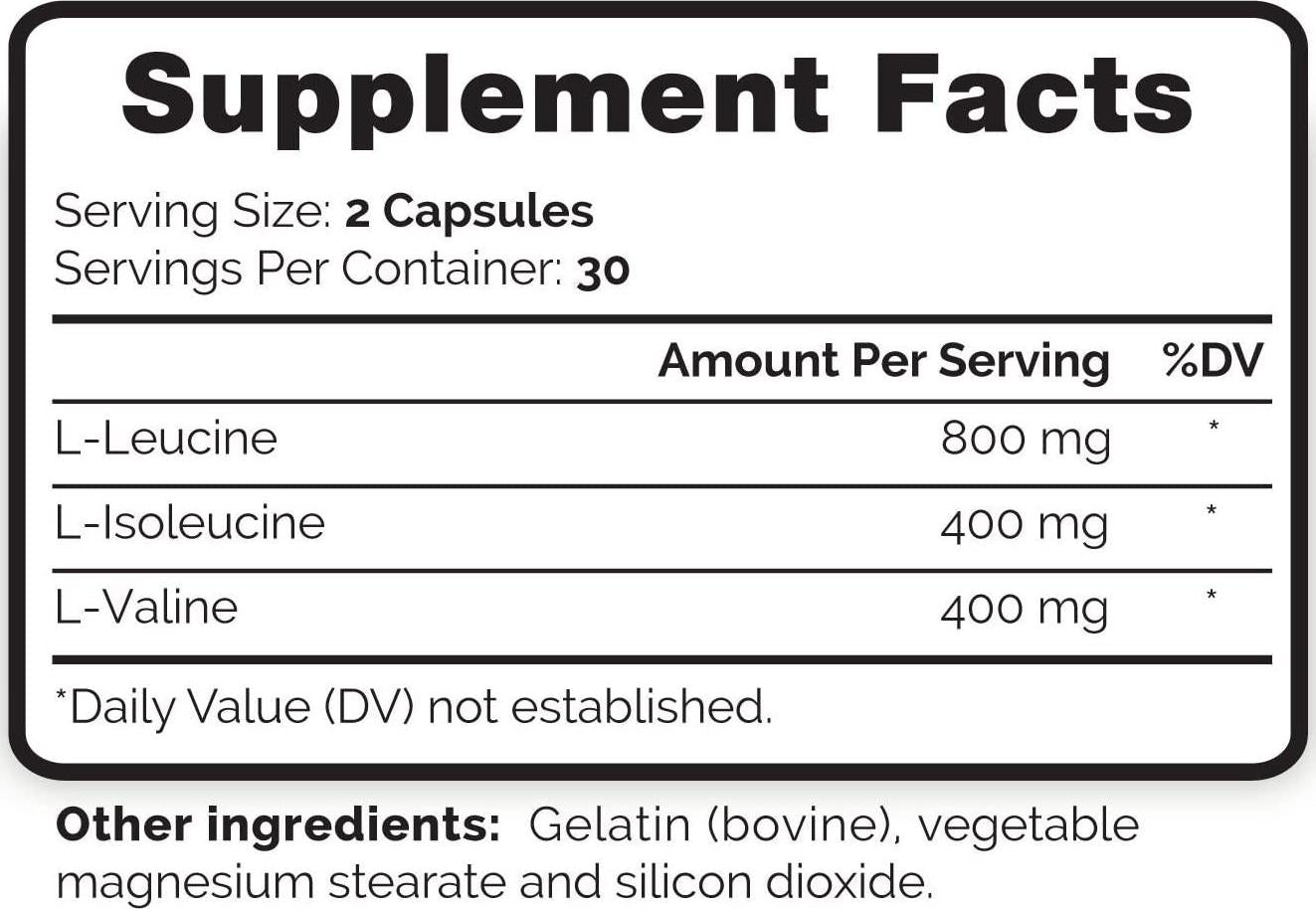 Natura BCAA Capsules - All Natural BCAAs for Recovery and Muscle Growth - Clean Branched Chain Amino Acids - Essential 2:1:1 Ratio - Pre and Post Workout Supplement for Men and Women.
