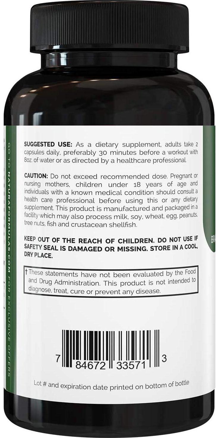 Natura BCAA Capsules - All Natural BCAAs for Recovery and Muscle Growth - Clean Branched Chain Amino Acids - Essential 2:1:1 Ratio - Pre and Post Workout Supplement for Men and Women.