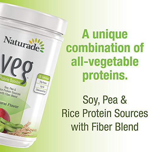 Naturade Veg All Natural Vegan Protein Powder Booster with Pea, Rice and Organic Soy Protein Powder for Vegan and Vegetarian Diets - Natural Flavor (14.8 oz)