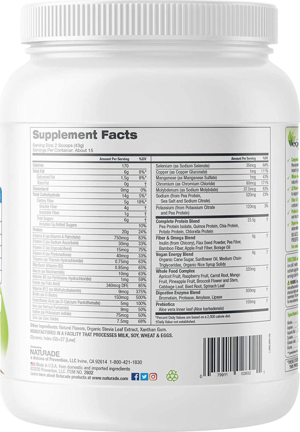 Naturade Vegansmart All-in-one Nutritional Shake, Vanilla, 22.8 Ounce (106902)