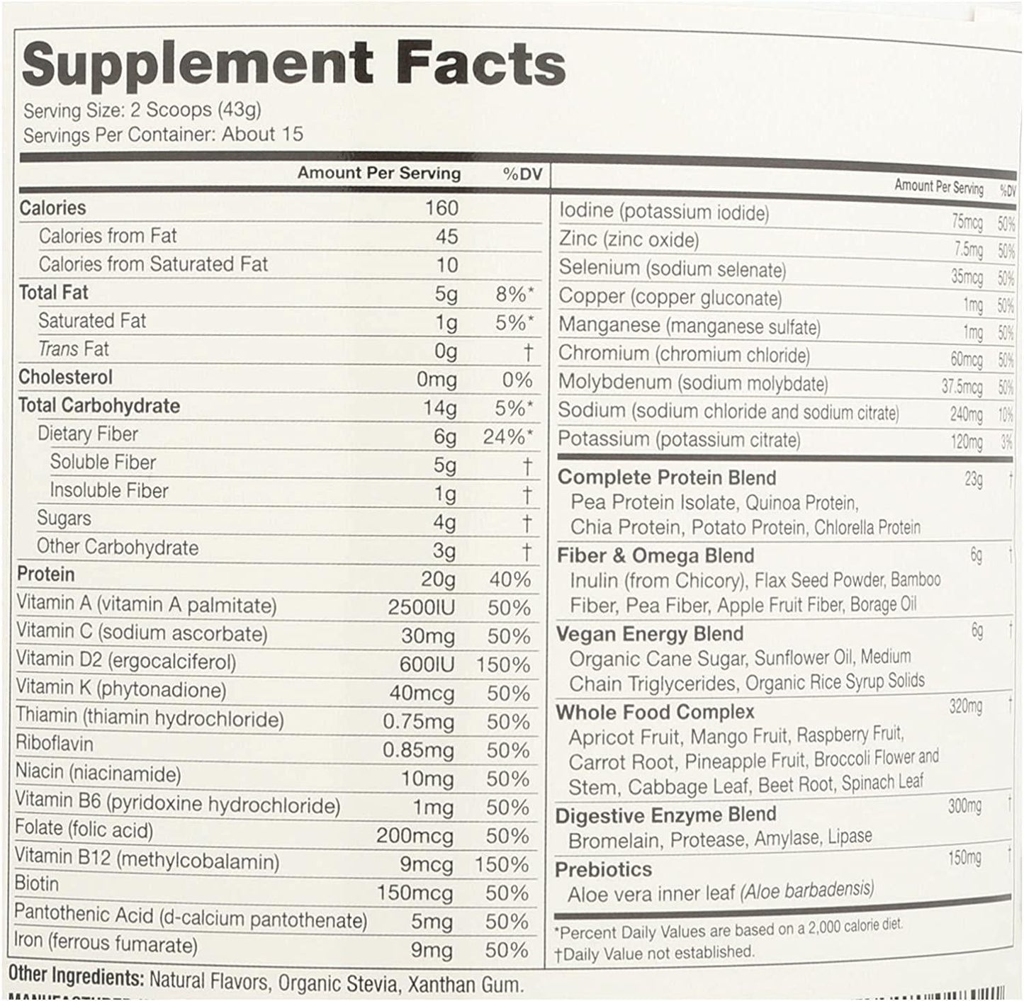 Naturade Vegansmart All-in-one Nutritional Shake, Vanilla, 645g/22.8 Oz