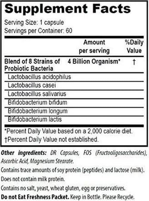 NaturalSlim Good Flora Probiotic Supplement for Men and Women - 7 Powerful Probiotic Strains and Lactobacillus Acidophilus - Supports Digestive and Gut Health - 60 Organic Vegetarian Capsules