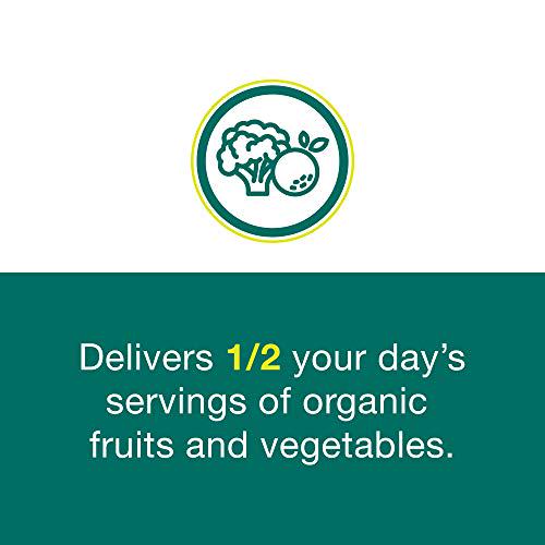 Natural Max Energy Shot with Superfoods, 300mg Organic Caffeine, Brain Support, Mushroom Blend with Maca - 1/2 Day Organic Fruits and Veggies, Vegan, Gluten-Free (6 Pack)