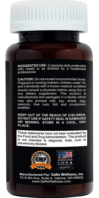 Natural Thyroid Support Supplement, Ashwagandha Adaptogen Superfood Blend w Pure Kelp Iodine and Selenium, Copper, L Tyrosine, Zinc, Vitamins Complex for Energy, Focus, Weight Loss. 60 Non GMO Capsules