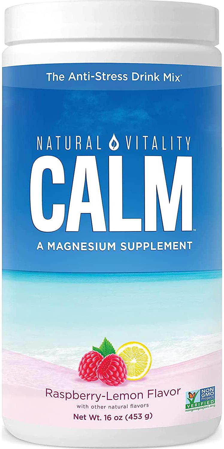Natural Vitality Calm #1 Selling Magnesium Citrate Supplement, Anti-Stress Magnesium Supplement Drink Mix Powder- Raspberry Lemon, Vegan, Gluten Free and Non-GMO (Package May Vary), 16 oz 113 Servings