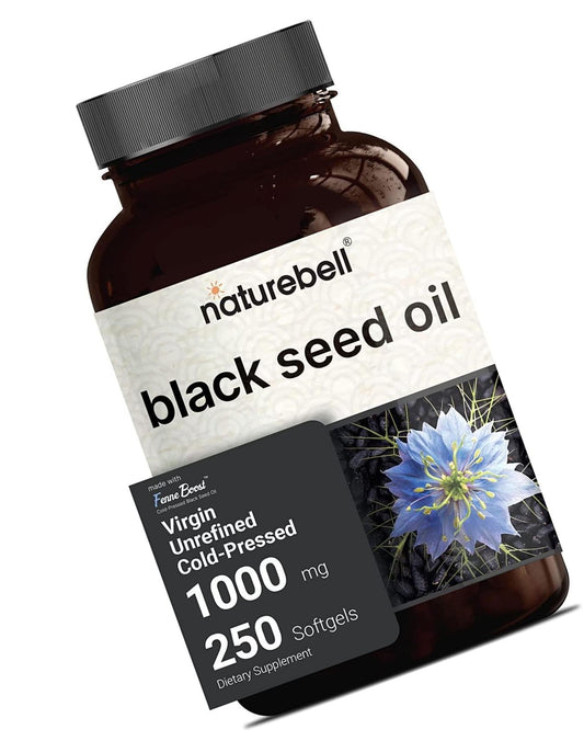 NatureBell Black Cumin Seed Oil Softgel Supplement, Made with Fenneboost, 1000mg Per Serving, 250 Softgels, Non-GMO