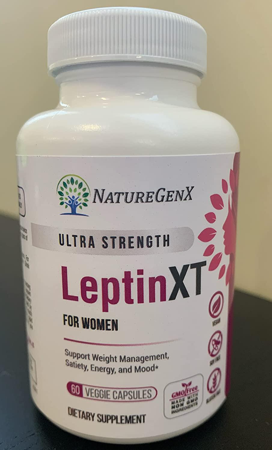 NatureGenX Leptin XT for Women, Extra Strength | Leptin Resistance for Weight Loss and Management, Appetite Suppressant, Metabolism Booster and Fat Burner | Supports Energy and Mood | 60 Capsules