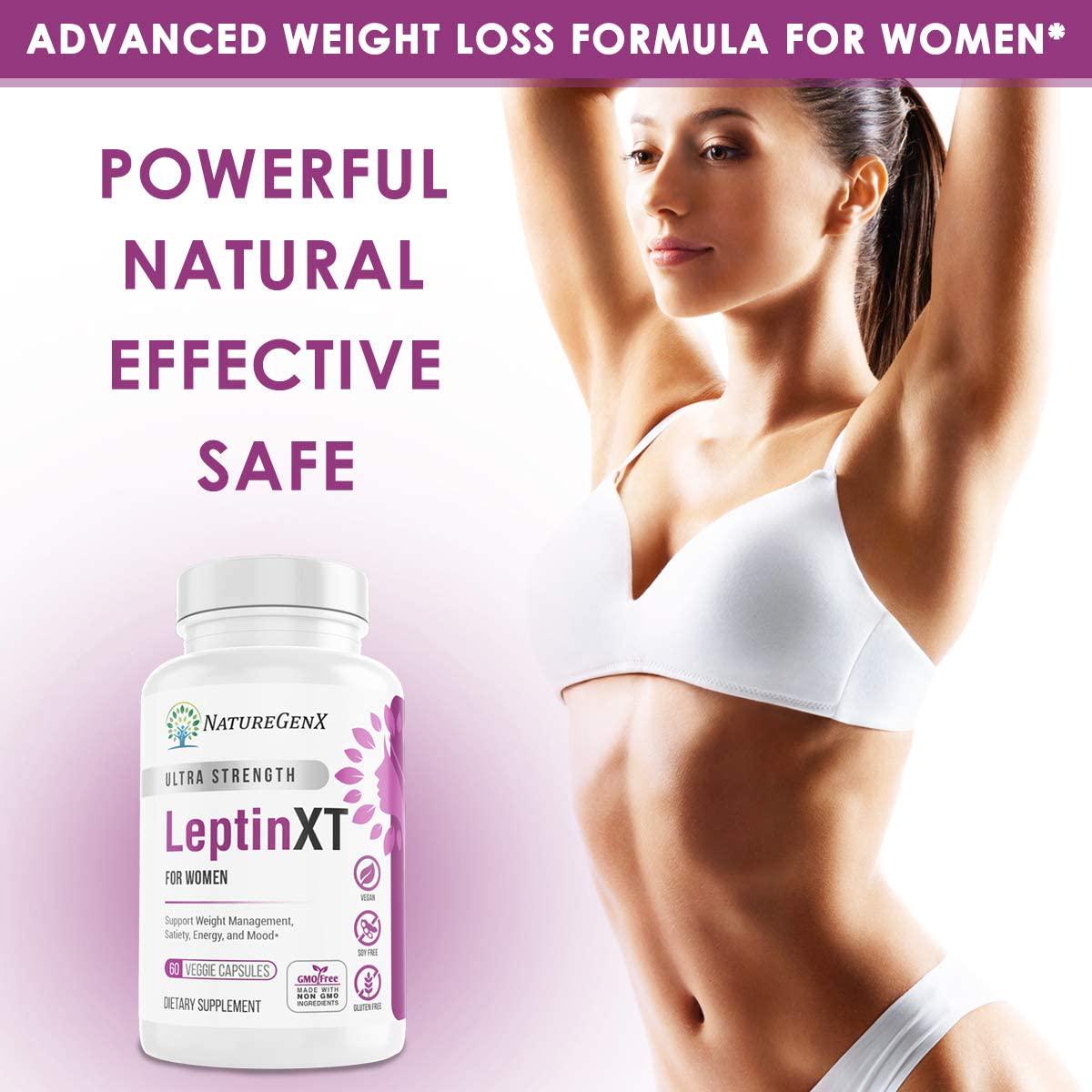 NatureGenX Leptin XT for Women, Extra Strength | Leptin Resistance for Weight Loss and Management, Appetite Suppressant, Metabolism Booster and Fat Burner | Supports Energy and Mood | 60 Capsules
