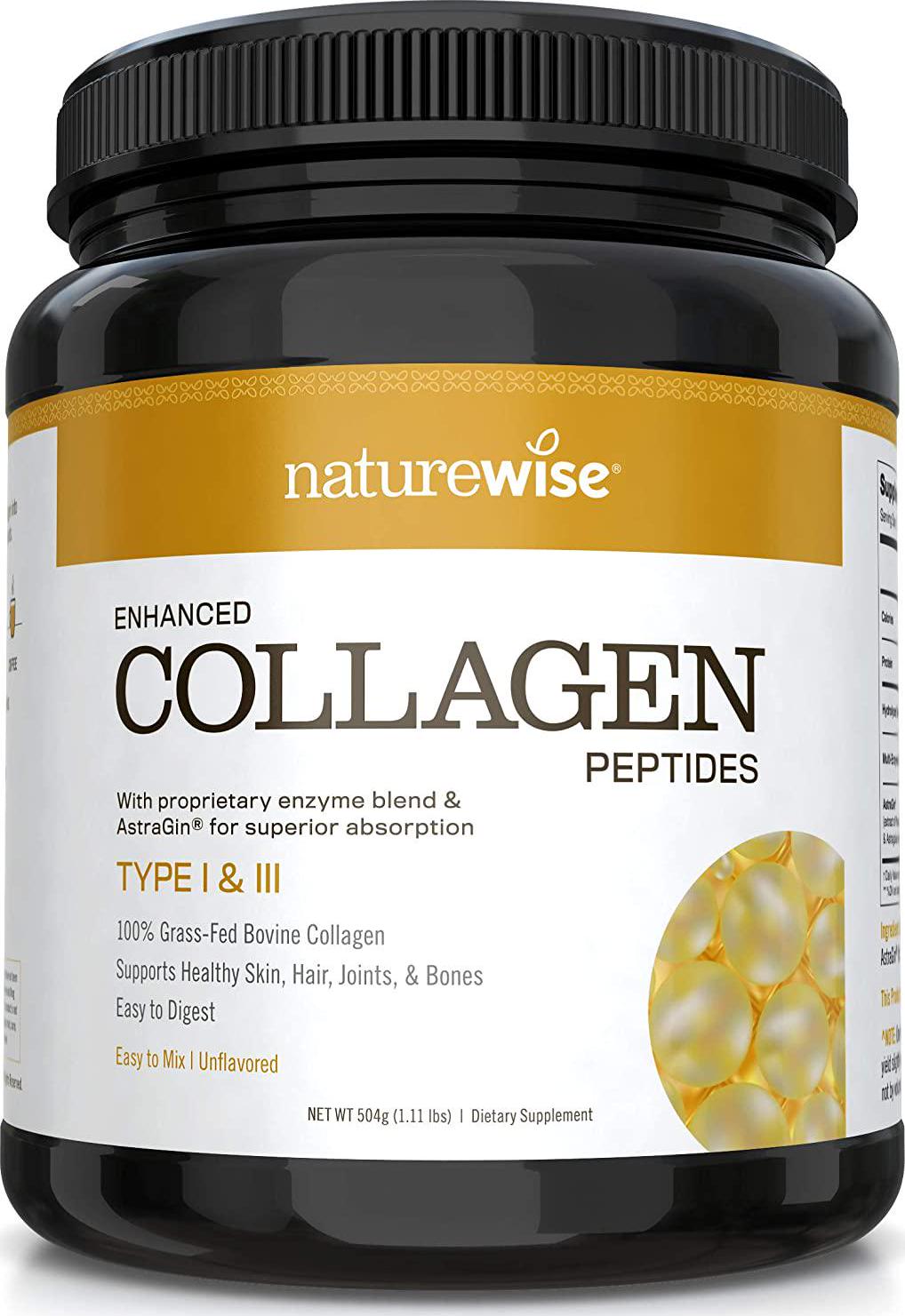 NatureWise Enhanced Collagen Peptides Type I and Iii, 504g, 504 Gram