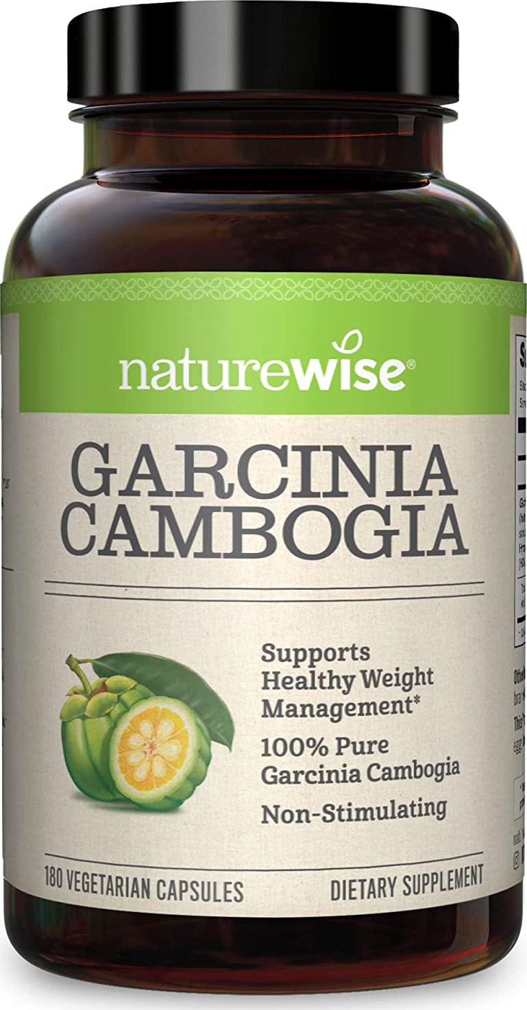 NatureWise Pure Garcinia Cambogia (2 Month Supply) 100% Natural HCA Extract Concentrated to 60% to Support Metabolic Processes and Discourage Cravings with Superior Absorption (180 Count)