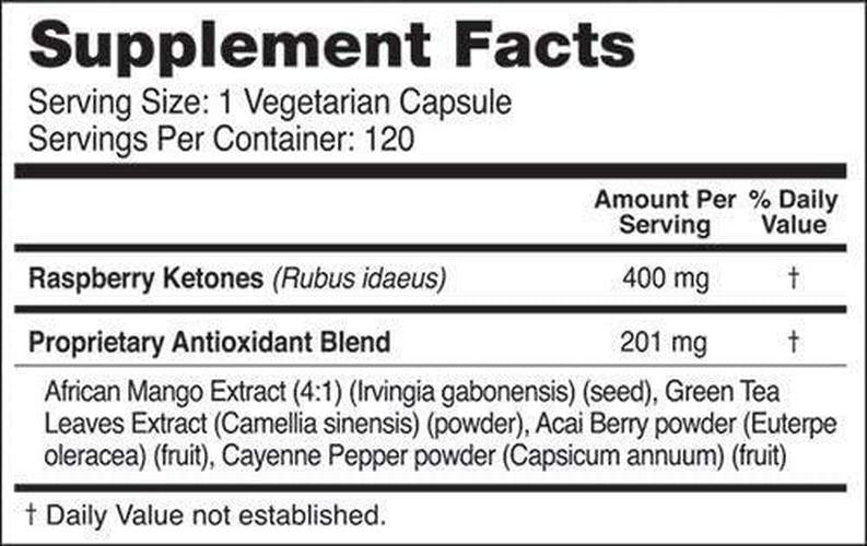 NatureWise Raspberry Ketones Plus - Advanced Antioxidant Blend Boosts Energy, Supports Normal Weight and Metabolic Processes, Vegan and Gluten-Free (2 Month Supply - 120 Veggie Capsules)