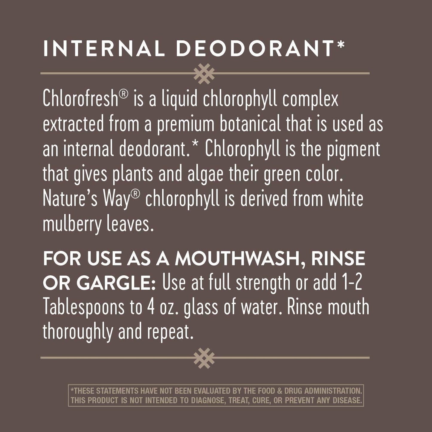 Nature's Way Chlorofresh Liquid Chlorophyll Internal Deodorant 16 fl oz, Mint Flavor (Packaging May Vary)