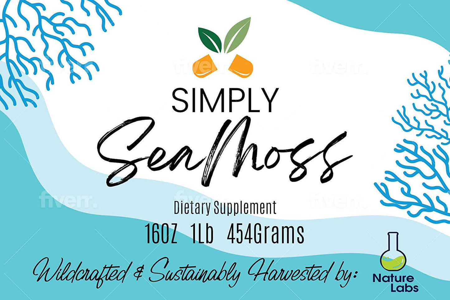 Nature Labs - Simply Sea Moss | 4 Oz | All Natural | Wildcrafted | Non GMO No Preservatives | Marine Protected Area | Clean Nutritious Irish SeaMoss | Organic | Dr. Sebi