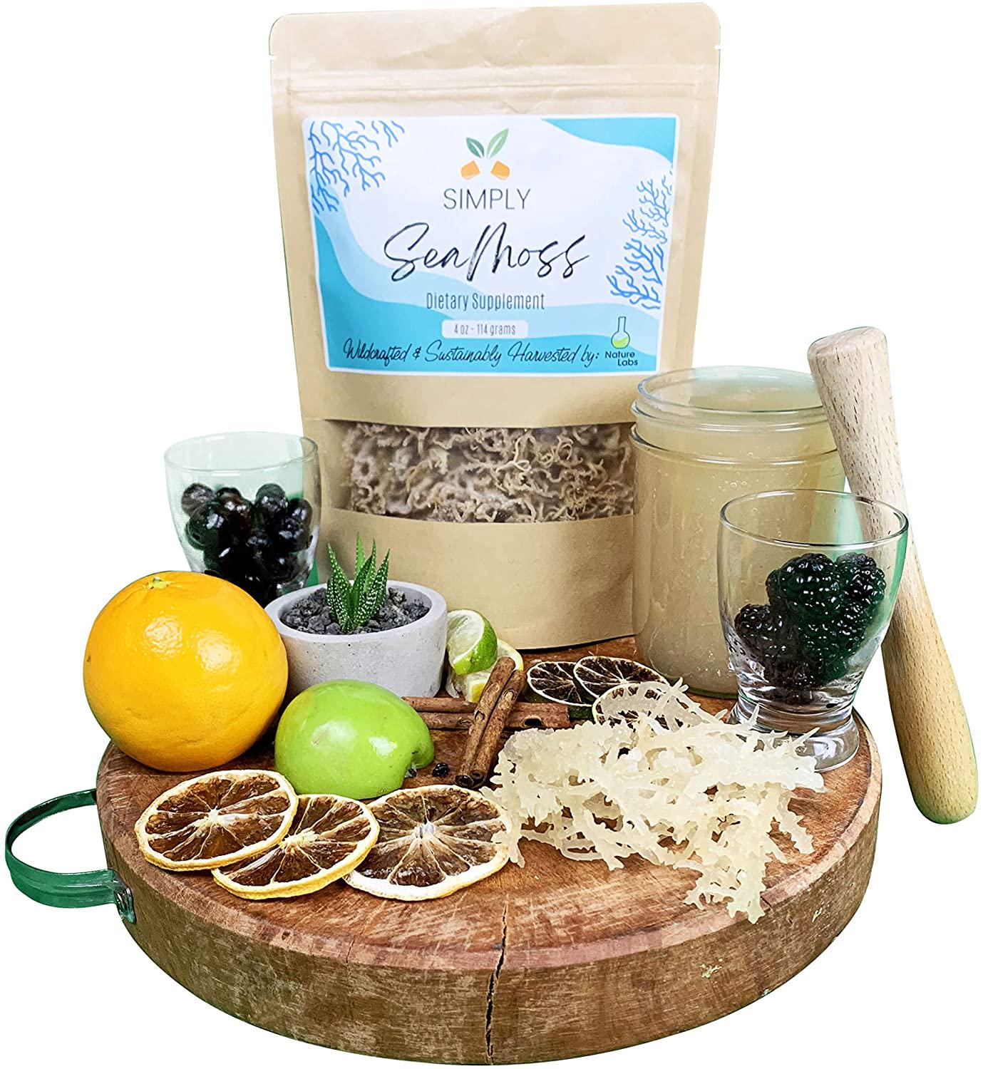 Nature Labs - Simply Sea Moss | 4 Oz | All Natural | Wildcrafted | Non GMO No Preservatives | Marine Protected Area | Clean Nutritious Irish SeaMoss | Organic | Dr. Sebi