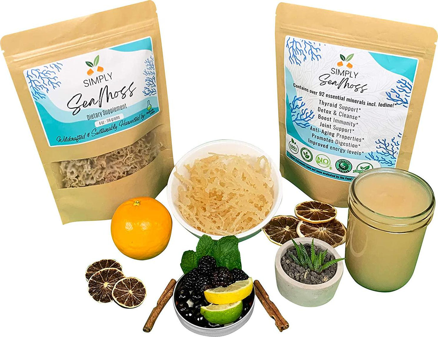 Nature Labs - Simply Sea Moss | 4 Oz | All Natural | Wildcrafted | Non GMO No Preservatives | Marine Protected Area | Clean Nutritious Irish SeaMoss | Organic | Dr. Sebi