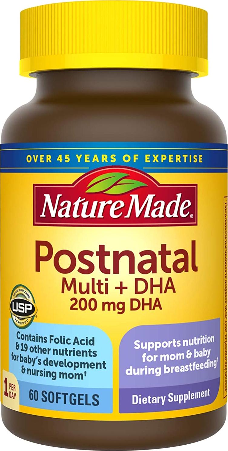 Nature Made Postnatal Multi-Vitamin Plus DHA Softgels, 60 Count