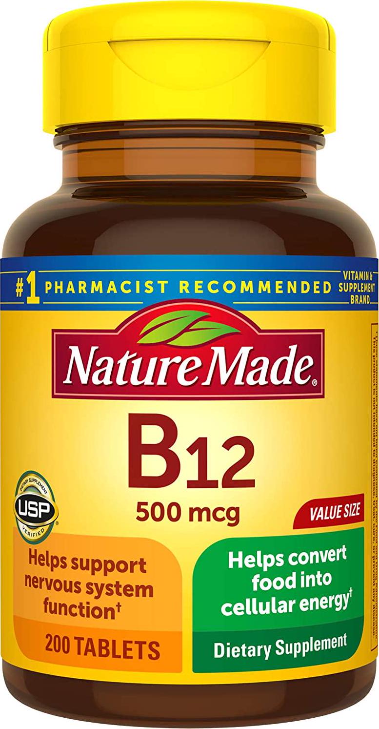 Nature Made Vitamin B-12 500 Mcg, Tablets, 200-Count