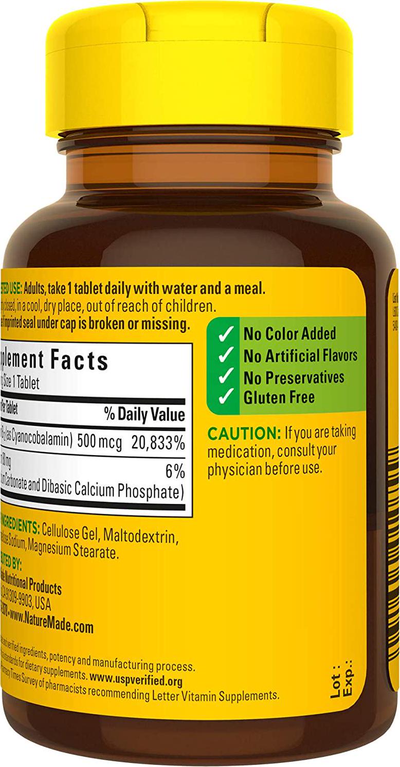 Nature Made Vitamin B-12 500 Mcg, Tablets, 200-Count
