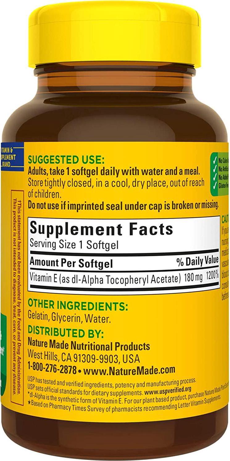 Nature Made Vitamin E 400IU, 180 Softgels
