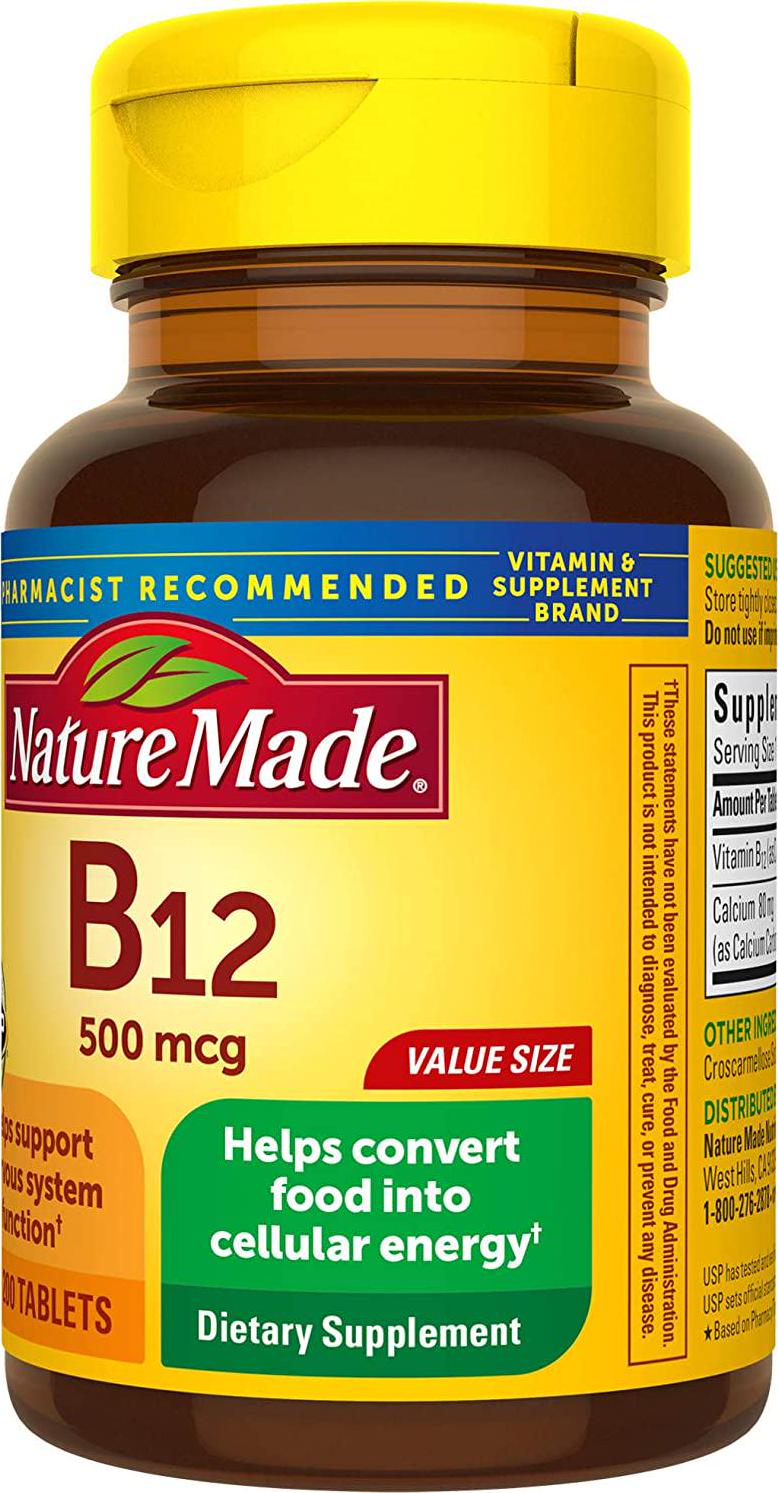 Nature Made Vitamin B-12 500 Mcg, Tablets, 200-Count