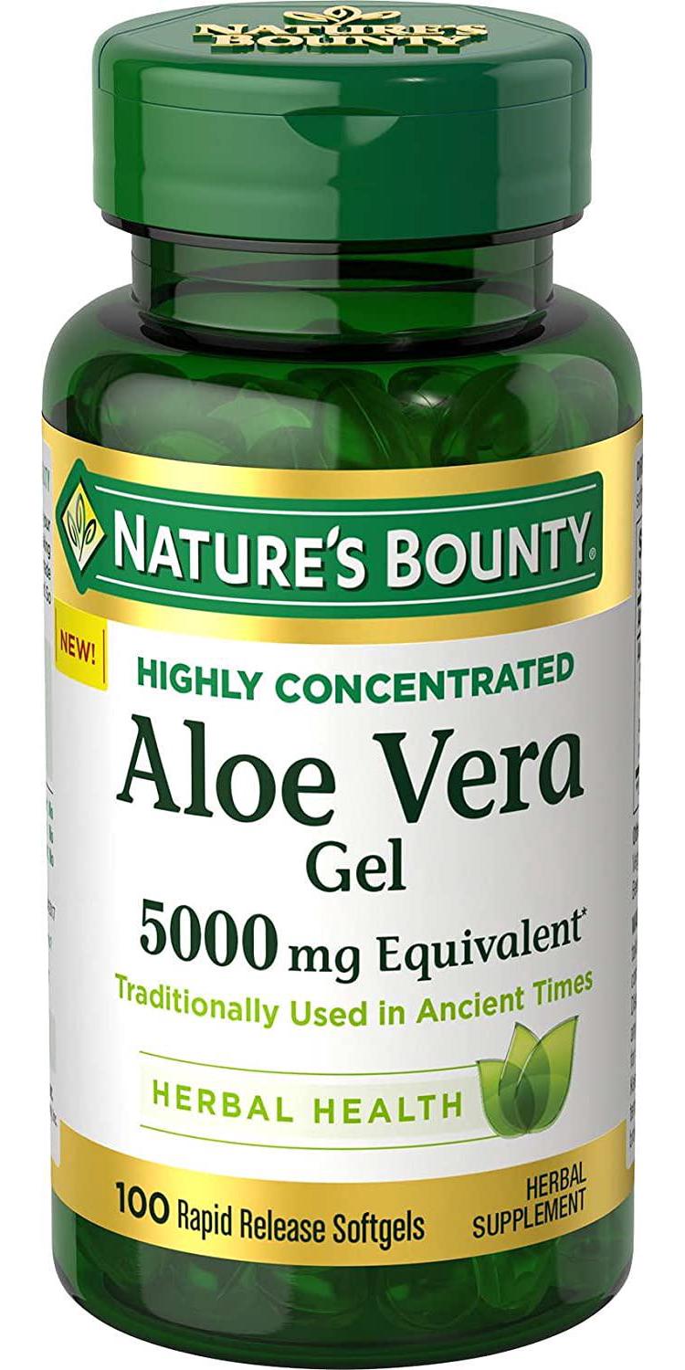 Nature's Bounty Aloe Vera Gel 5,000 mg, 100 Softgels