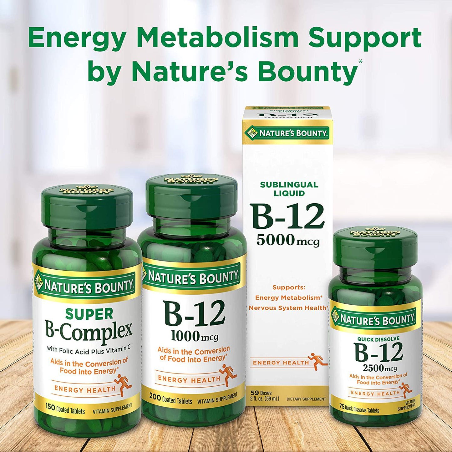 Nature's Bounty B-12 5000 mcg Sublingual Liquid Energy Health,2 oz