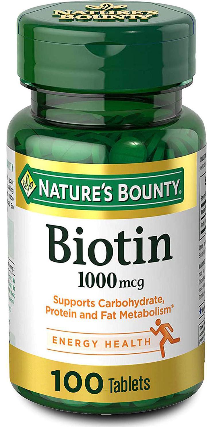 Nature's Bounty Biotin 1000 Mcg Vitamin Supplement Tablets 100 Ea (Pack Of 2)
