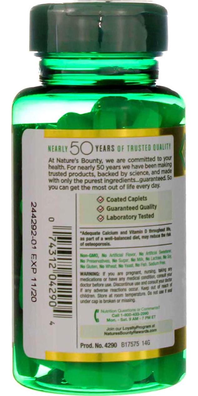 Nature's Bounty Calcium Magnesium Zinc 100 Caplets