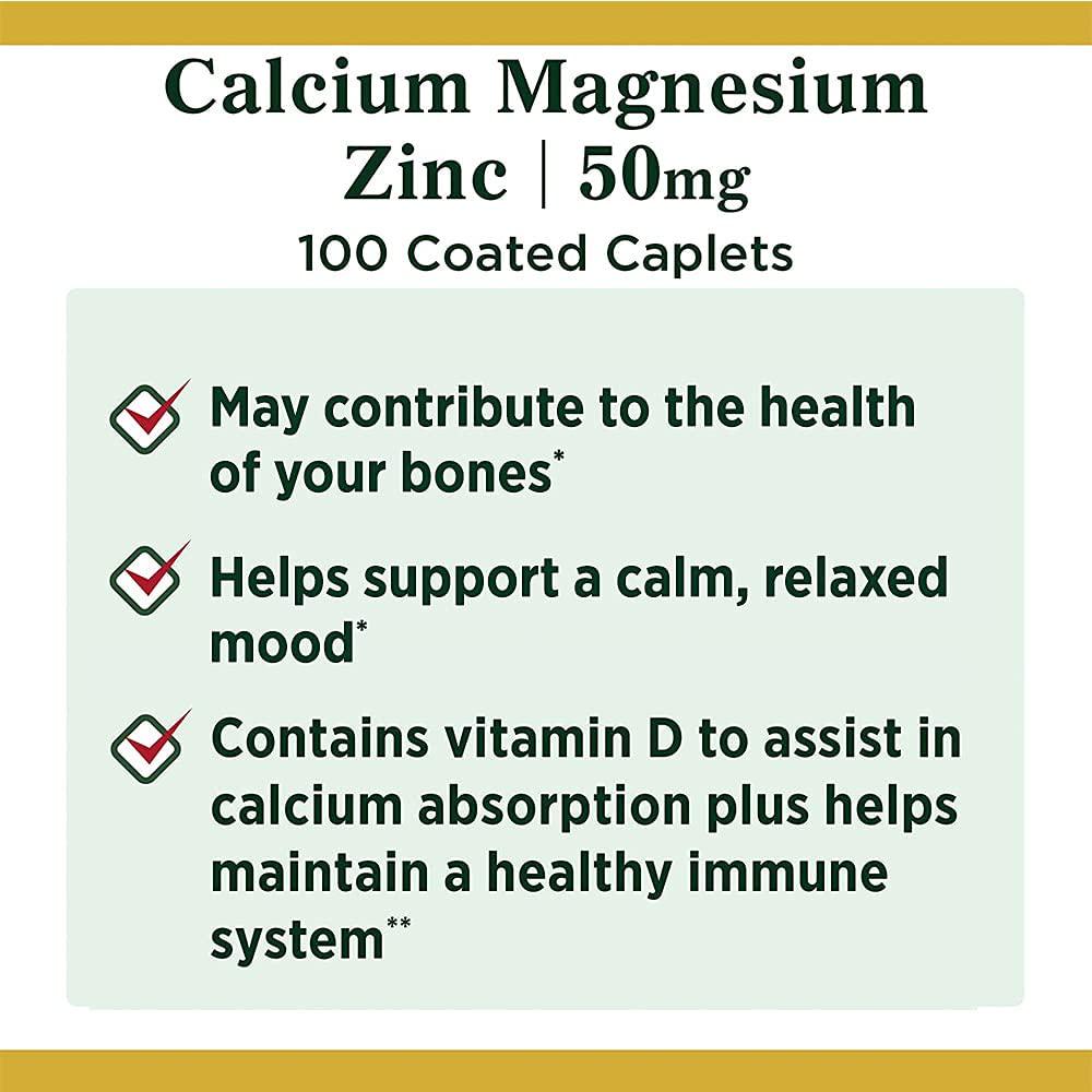 Nature's Bounty Calcium-Magnesiuim-Zinc, 100 Caplets