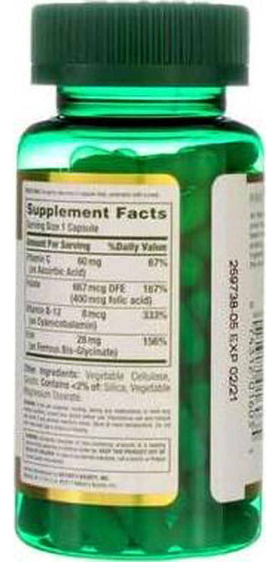 Nature's Bounty Gentle Iron - 28 mg - 90 Capsules