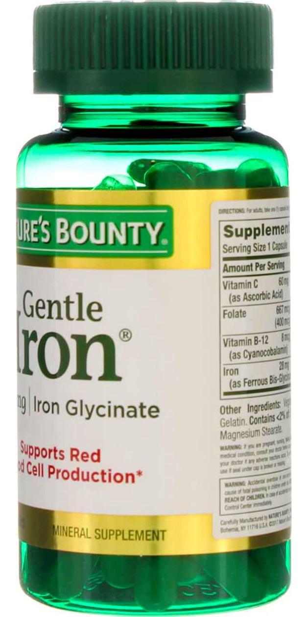 Nature's Bounty Gentle Iron - 28 mg - 90 Capsules