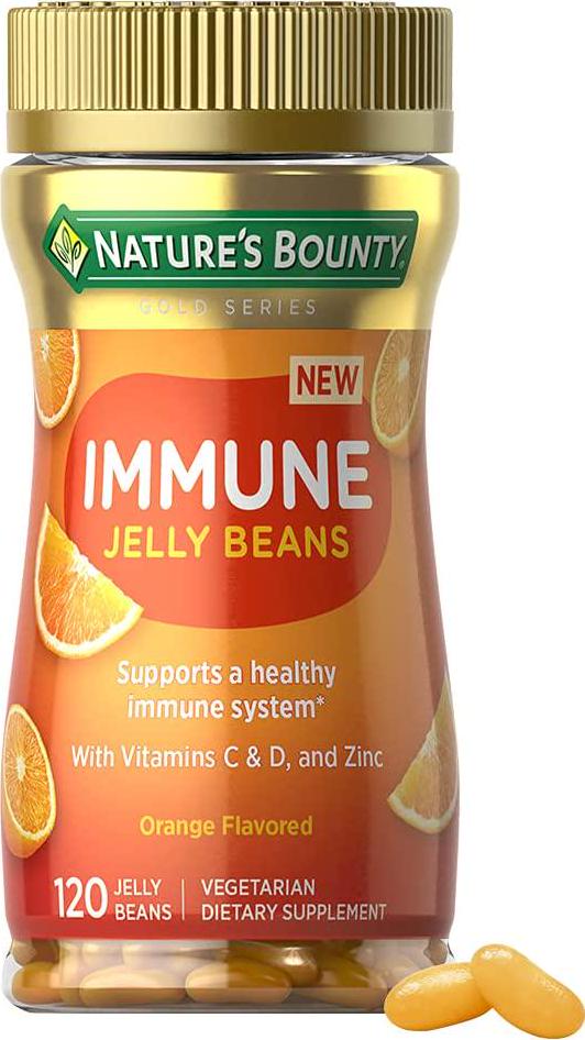 Nature's Bounty Immune Jelly Bean, Vitamin C for Immune Support, Orange Flavor, 120 Ct