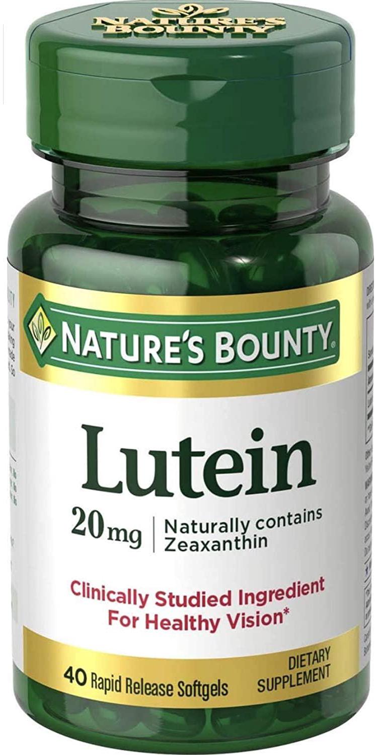 Nature's Bounty Lutein 20mg Value Size, 60 Softgels (Packaging May Vary)