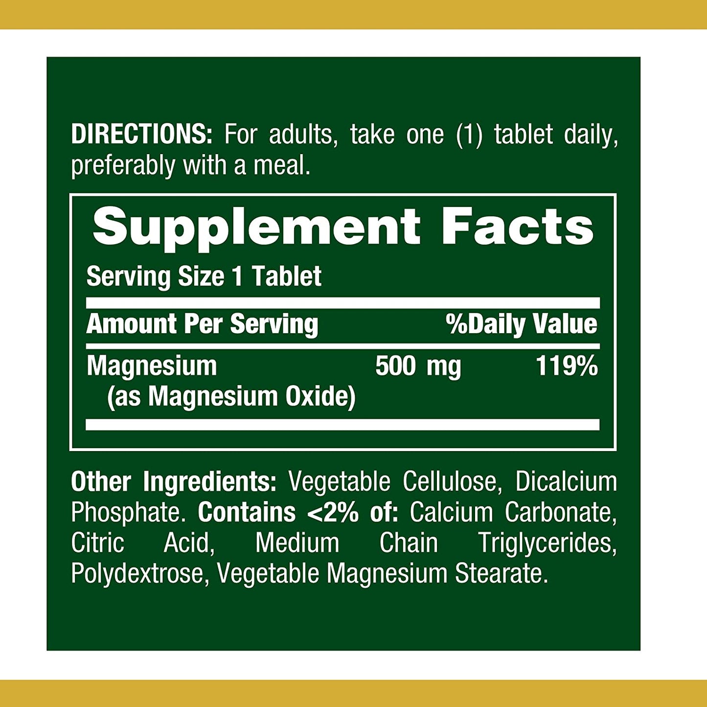 Nature's Bounty Magnesium By Nature's Bounty, 500mg Magnesium for Bone and Muscle Health, Twin Pack 400 Tablets, 400 Count