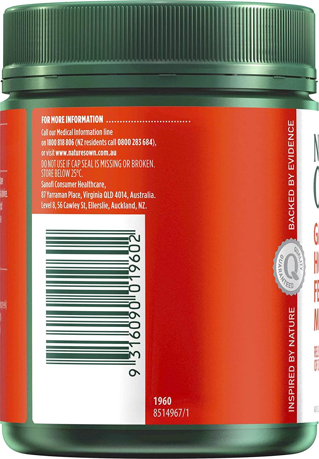 Nature's Own Garlic + C, Horseradish, Fenugreek and Marshmallow - Relieves Duration of Common Cold Symptoms, 200 Tablets