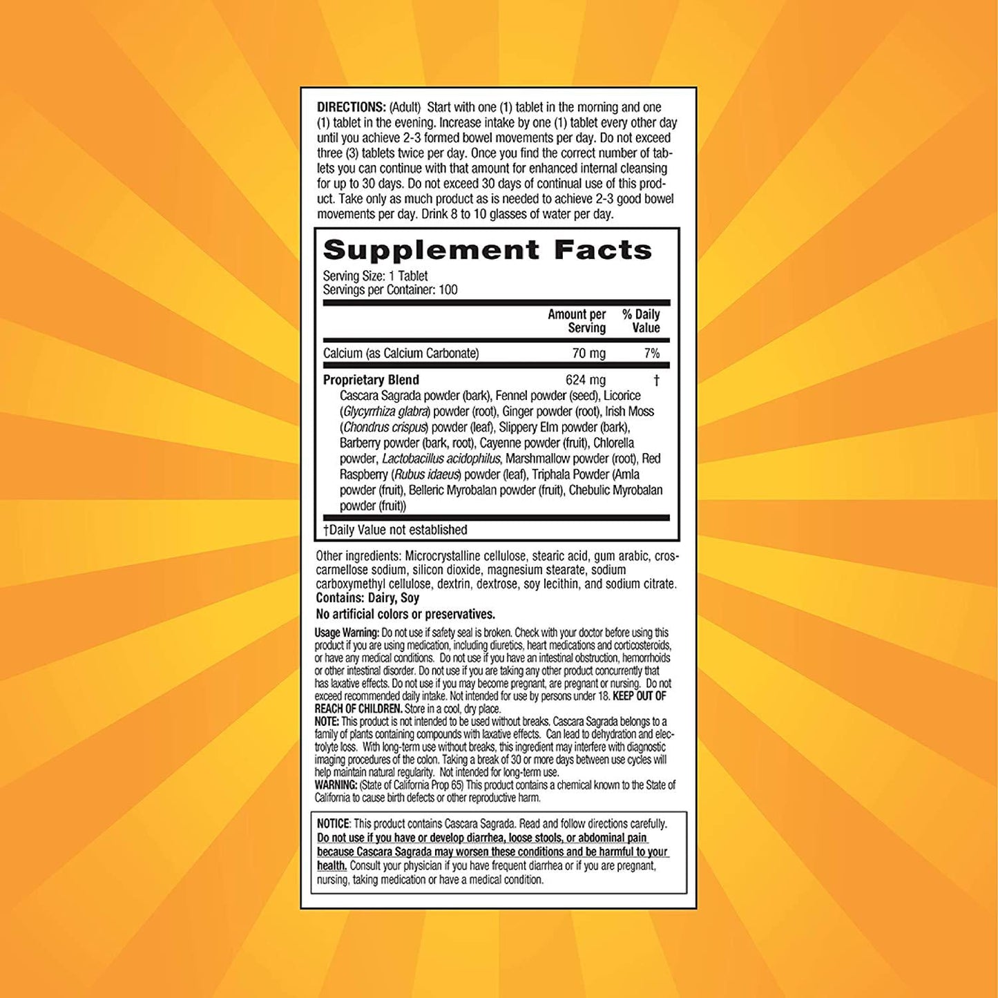 Nature's Secret Super Cleanse Extra Strength Toxin Detox and Gentle Elimination Body Cleanse, Digestive and Colon Health Support - Stimulating Blend of 14 Herbs with Probiotics - 100 Tablets (Pack of 3)