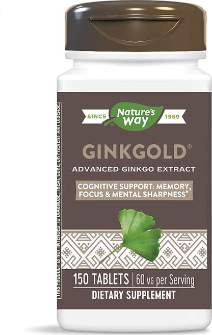 Nature's Way Ginkgold, 60 mg, 150 Tablets