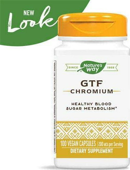 Nature's Way Gtf Chromium 200 Mcg, 100 Cap (Pack Of 3)