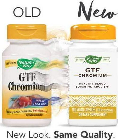 Nature's Way Gtf Chromium 200 Mcg, 100 Cap (Pack Of 3)