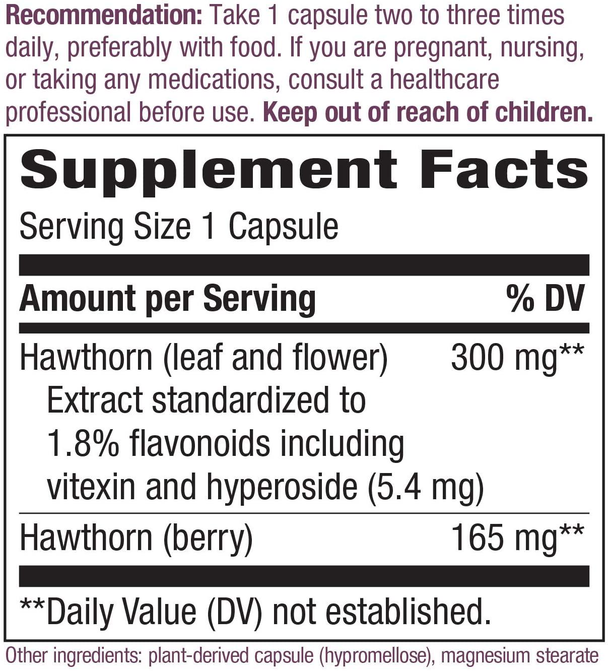 Nature's Way Hawthorn Standardized Capsules, 90 Count