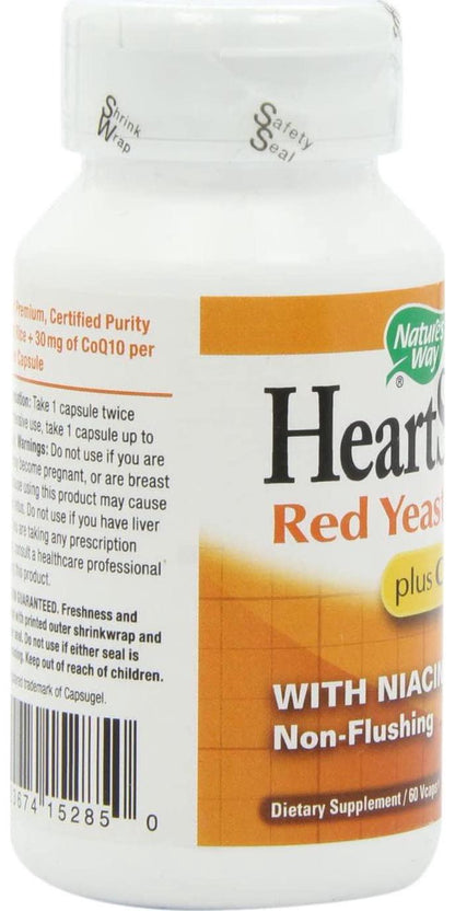 Nature's Way HeartSure Red Yeast Rice with CoQ10 + Niacin + B6 + B12 Premium Source, 60 Vcaps