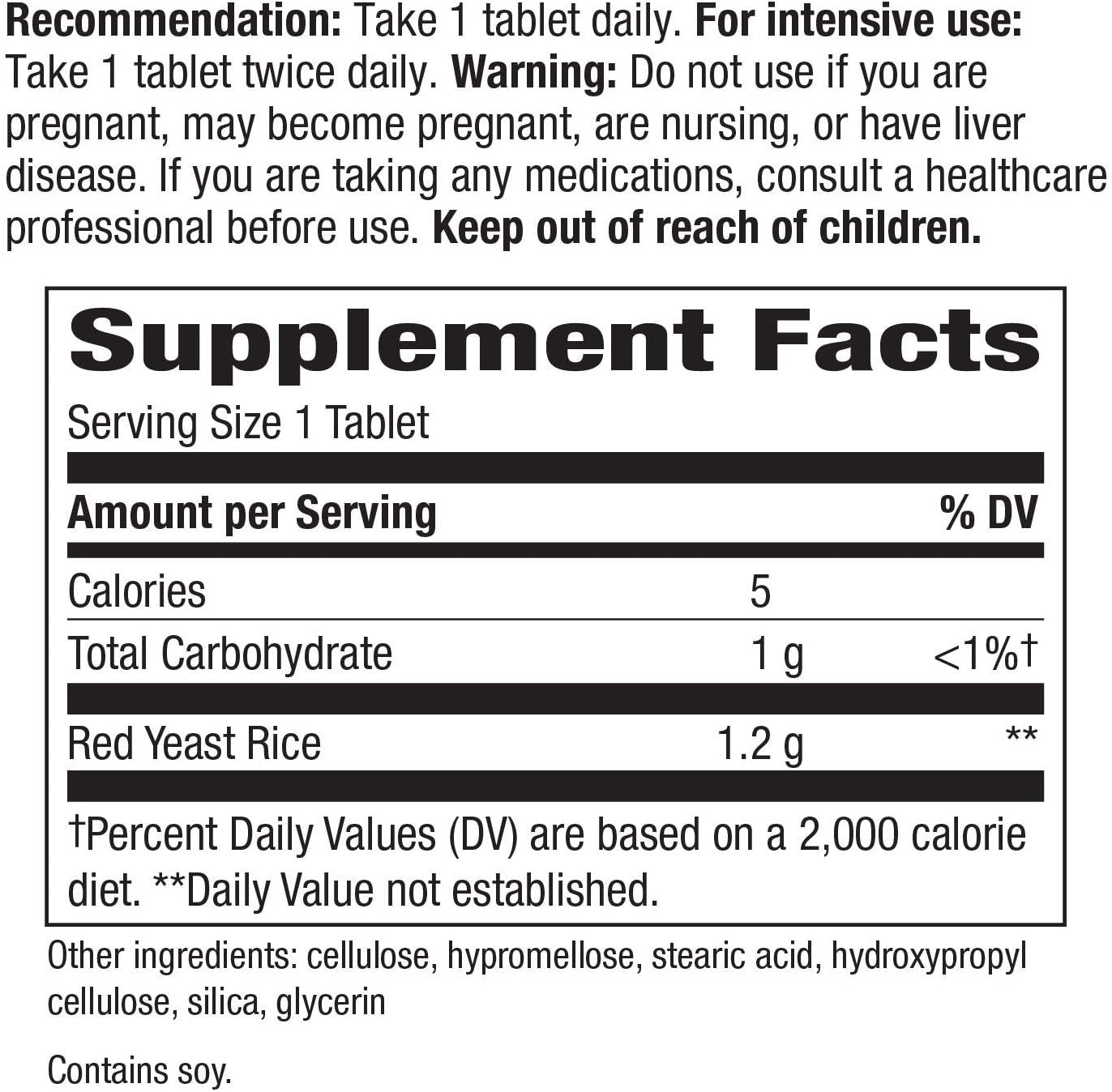 Nature's Way HeartSure Red Yeast Rice 1200mg, 60Tabs