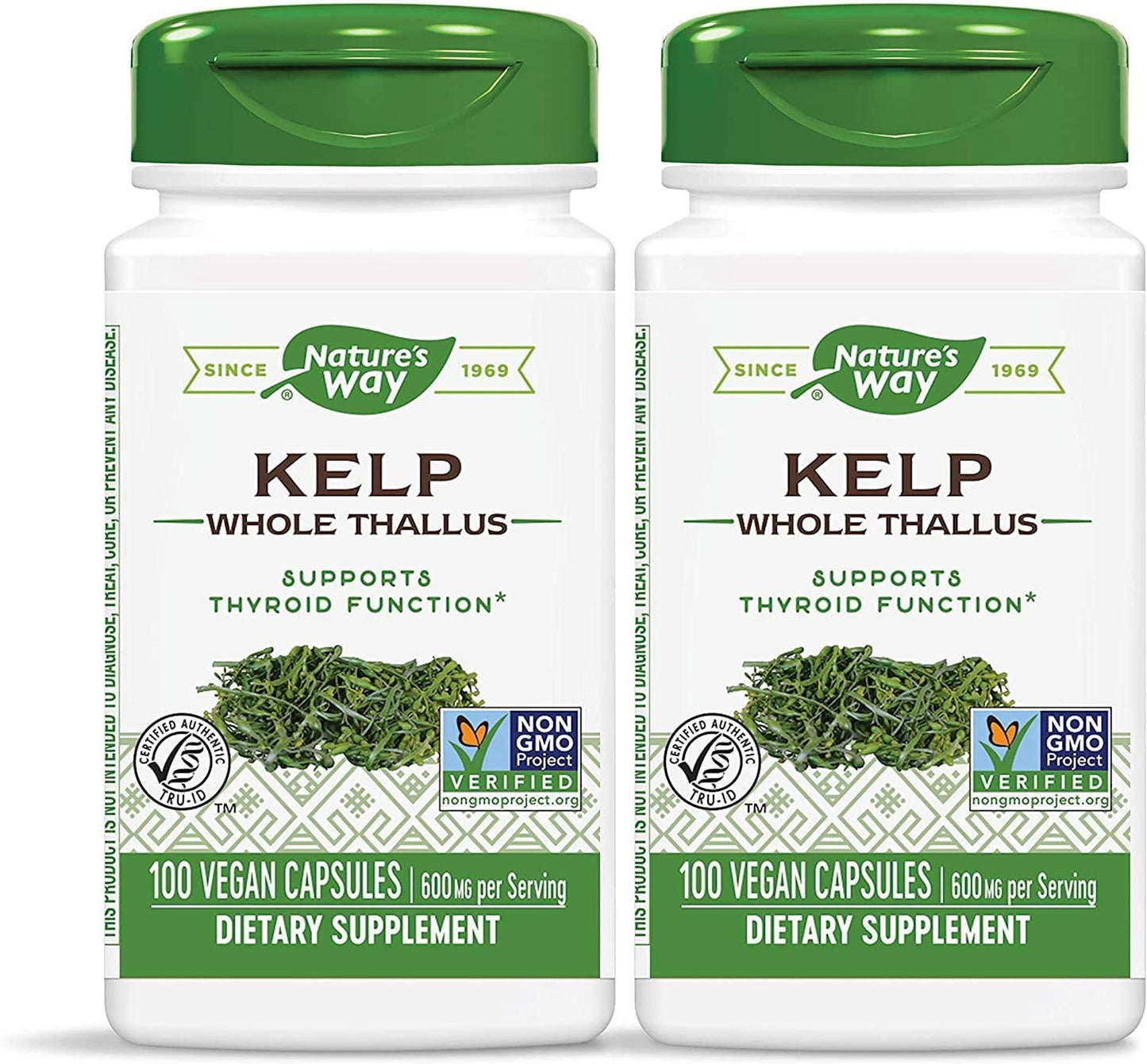 Nature's Way Kelp; 600 mg Non-GMO Project Verified Gluten Free Vegetarian; 100 Count (Pack of 2)