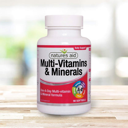 Natures Aid Multi-Vitamins and Minerals with Iron (One-a-Day Multi-Vitamin Formula, for Energy, Immune, Brain and Bone Health, Made in the UK)