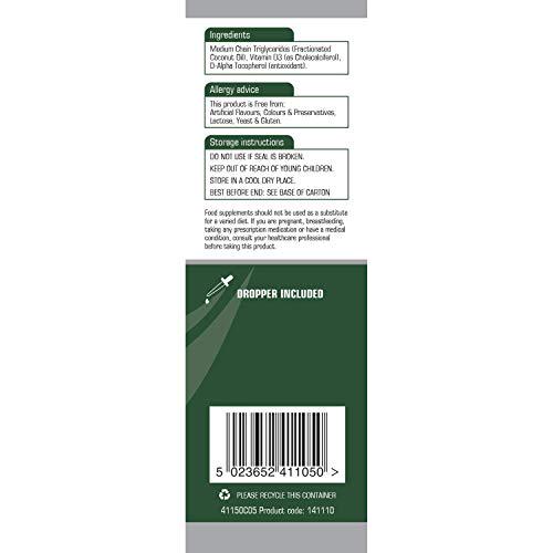 Natures Aid Vegan Vitamin D3/Cholecalciferol Liquid, 2500iu, Dropper Included, 50 ml