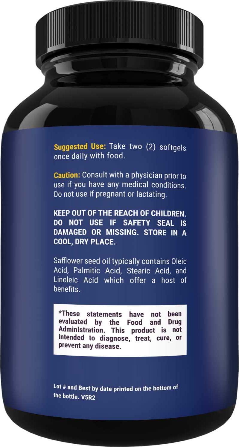 Natures Craft's Pure CLA Weight Loss Supplement Safflower Oil - Natural Diet Pills for Men Women Boost Metabolism Belly Fat Burner - Best 1000 mg CLA Softgels Conjugated Linoleic Acid Complex